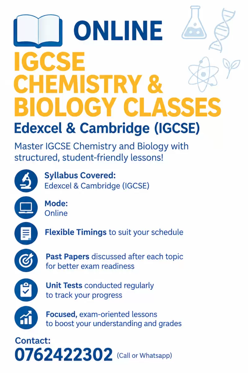 IGCSE CHEMISTRY AND BIOLOGY