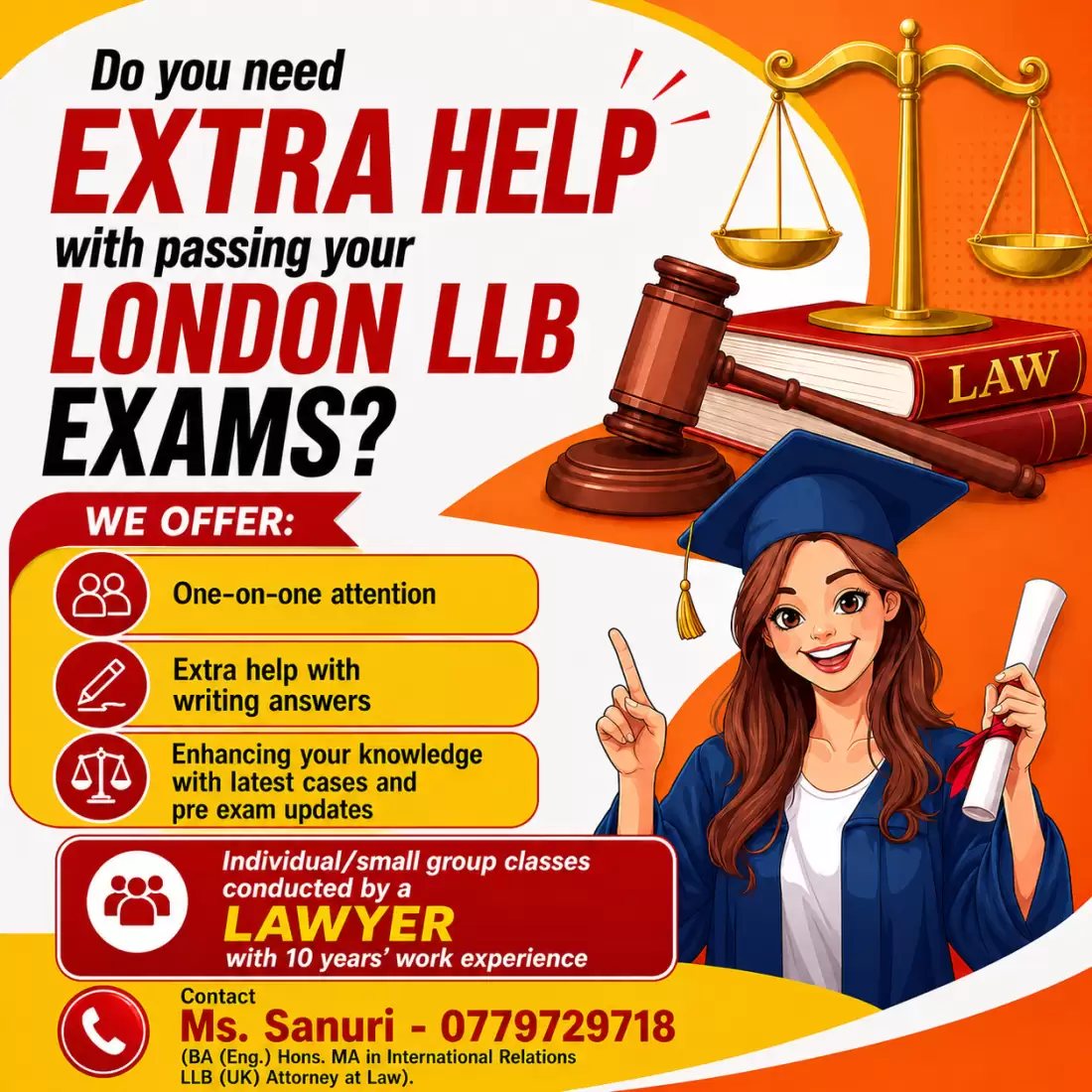 Individual and Group classes for University of London LLB exams