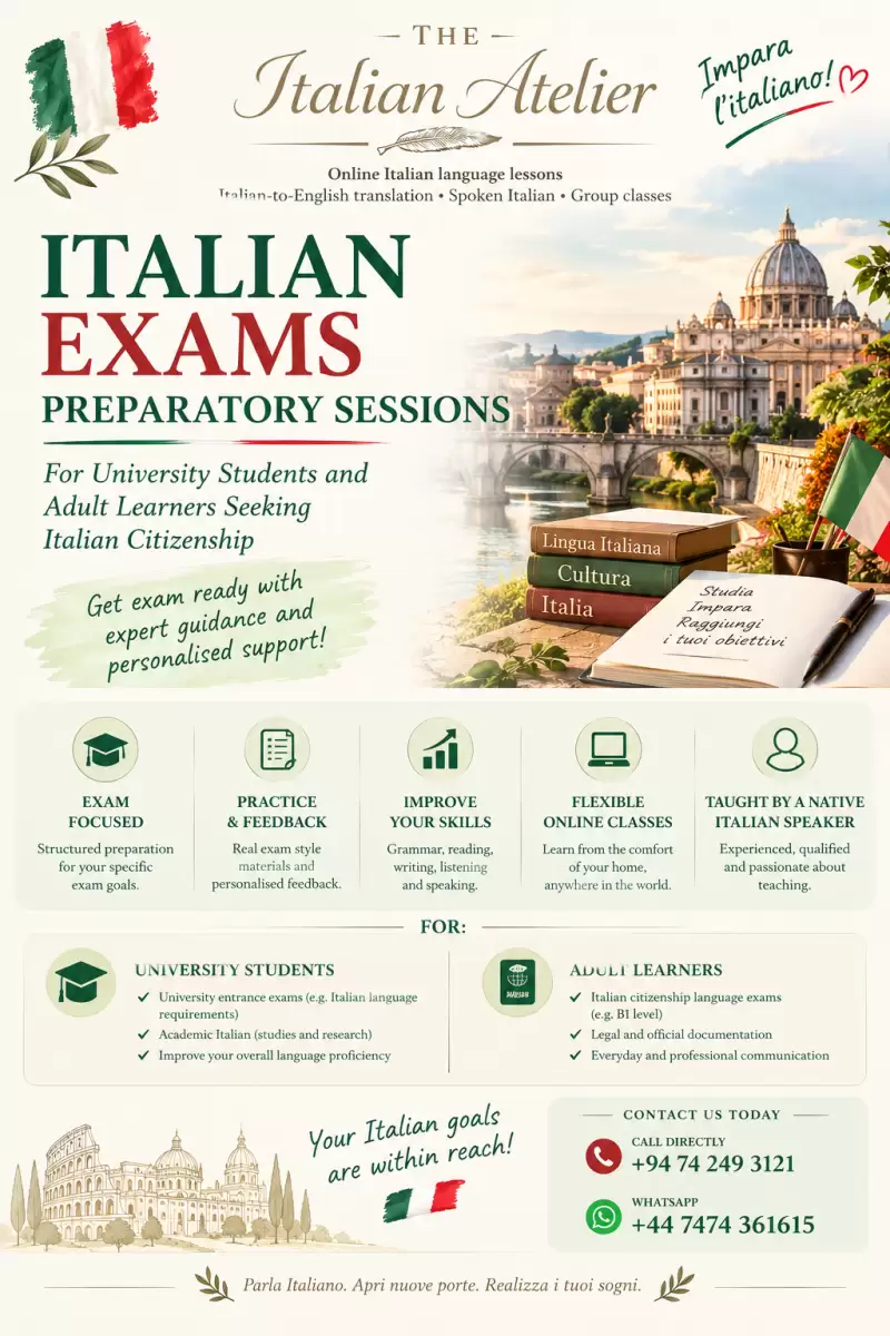 🇮🇹 Italian Exam Preparation Classes | The Italian Atelier