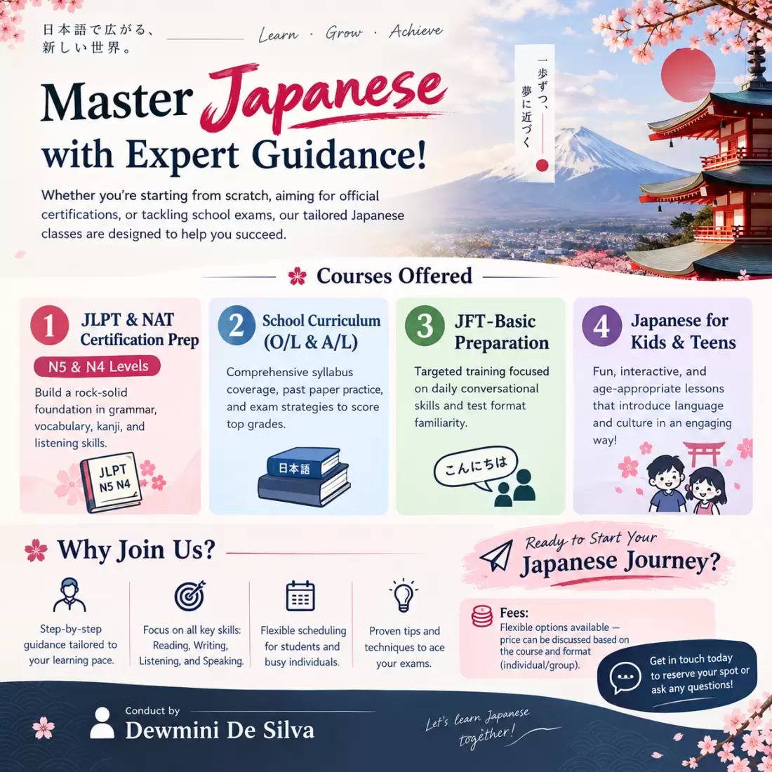 JAPANESE CLASSES /JLPT,NAT,AL,OL,BASIC JAPANESE ,JFT
