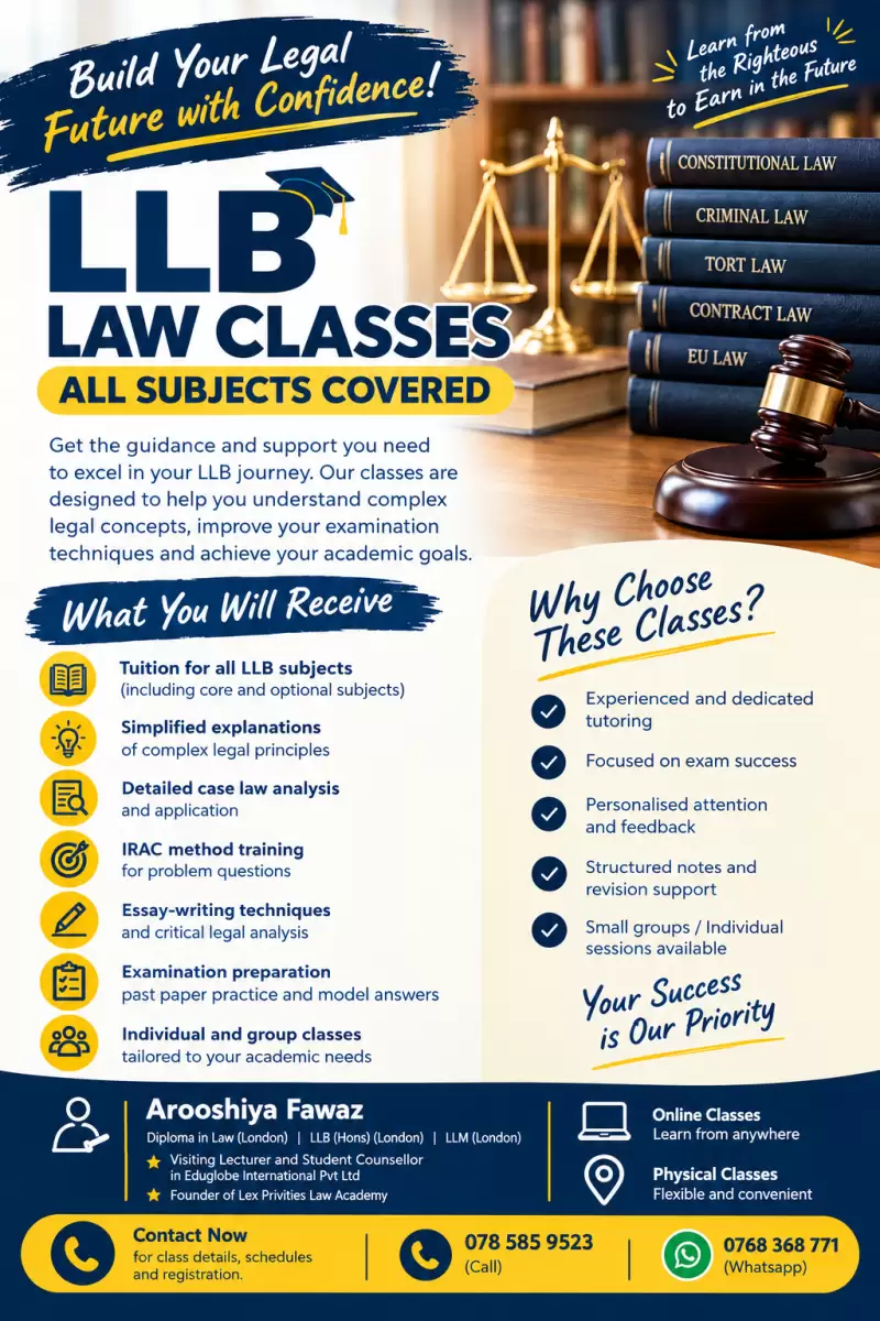 LLB Law Classes – All Subjects Covered