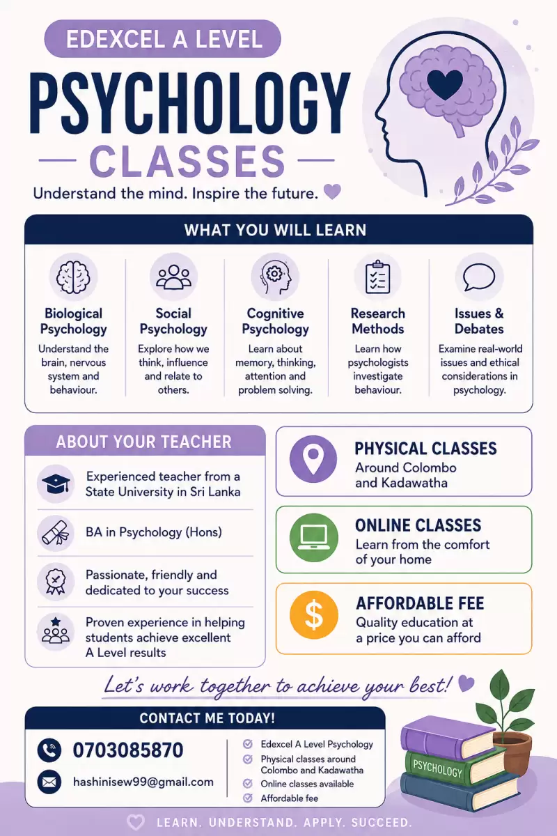 LONDON A/L PSYCHOLOGY – ONLINE