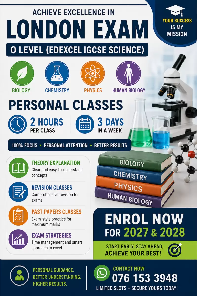 London O-level [ edexcel IGCSE biology, chemistry, physics and human biology