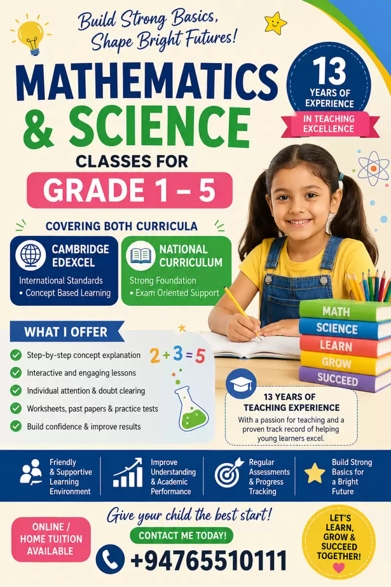 Mathematics and Science Classes