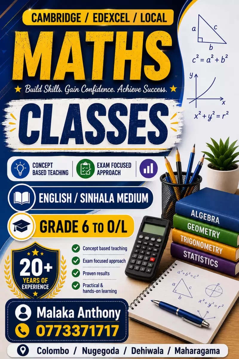 Mathematics Classes - Grade 6 To O-Level ( Local, Edexcel & Cambridge Syllabus )