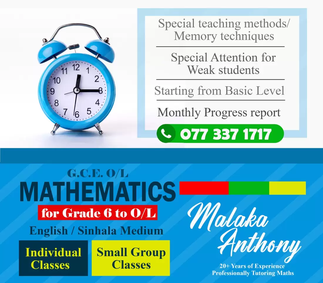 Mathematics Classes - Grade 6 To O-Level ( Local, Edexcel & Cambridge Syllabus )