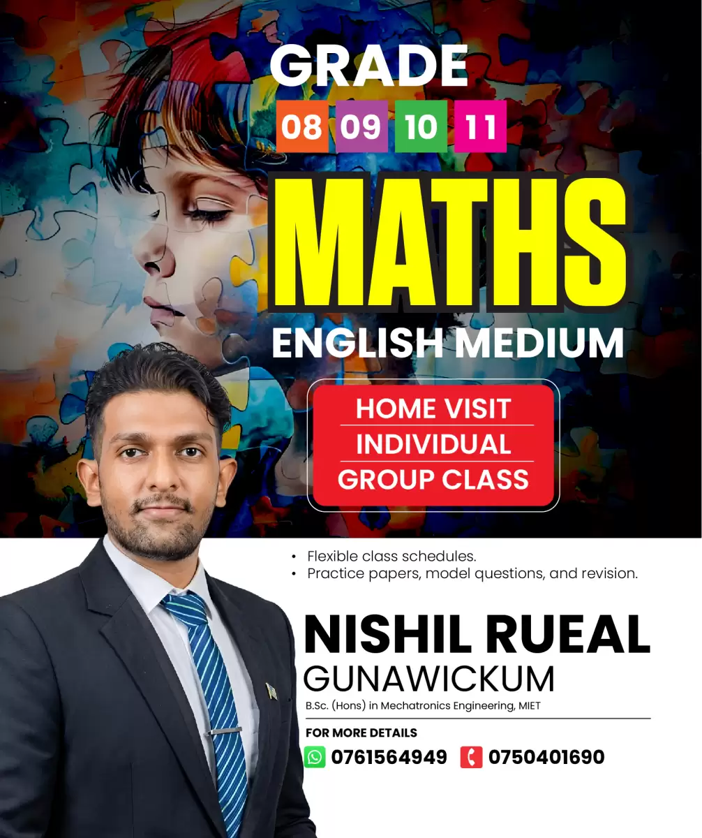 Mathematics English Medium Tuition Class for OL students (Grade 6-11)