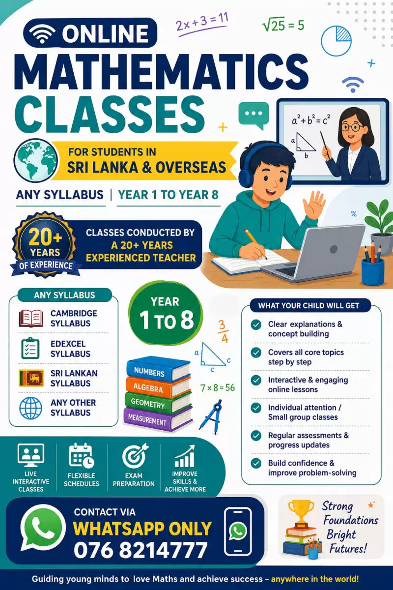 Mathematics- English medium- Year 6-8