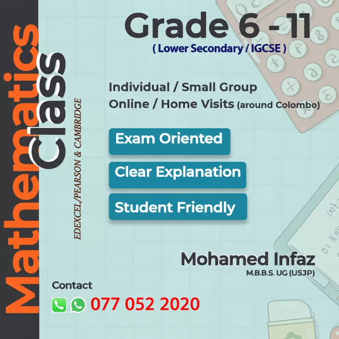 Mathematics (Grade 6-11) Edexcel / Pearson & Cambridge