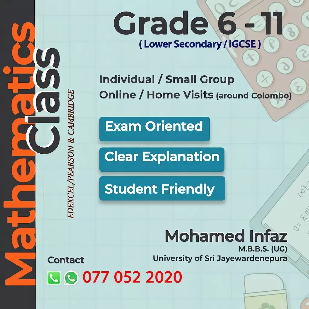 Mathematics (Grade 6-11) Edexcel / Pearson & Cambridge