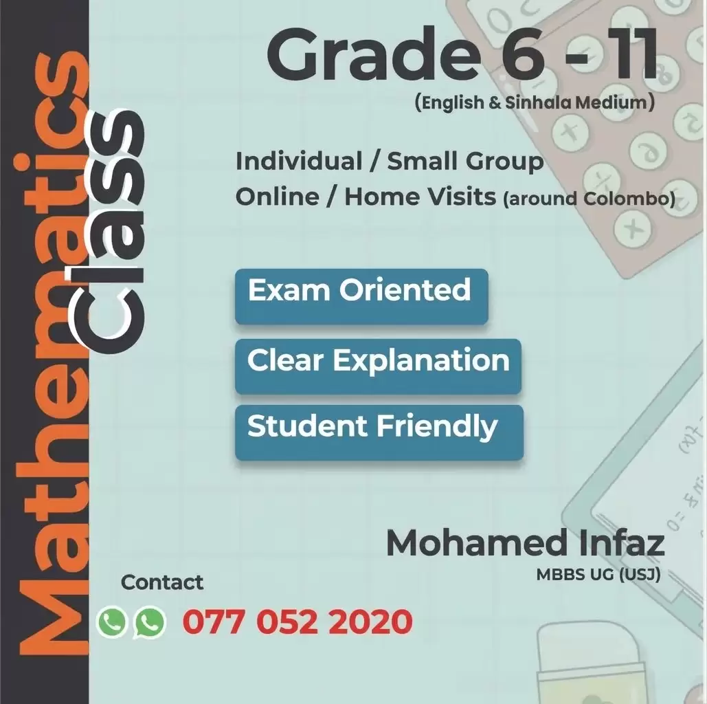 Mathematics ( Grade 6-11 ) English & Sinhala