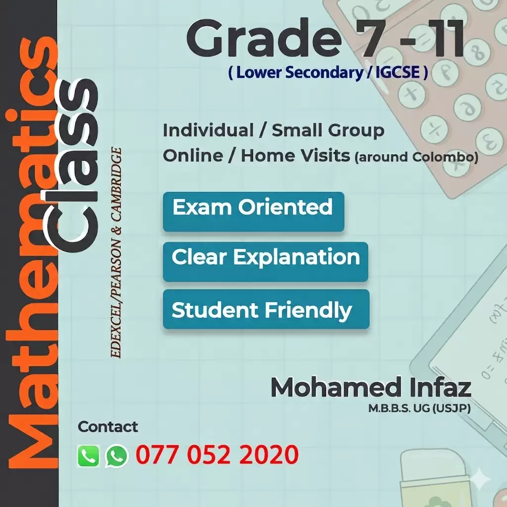 Mathematics (Grade 7-11) Edexcel / Pearson & Cambridge