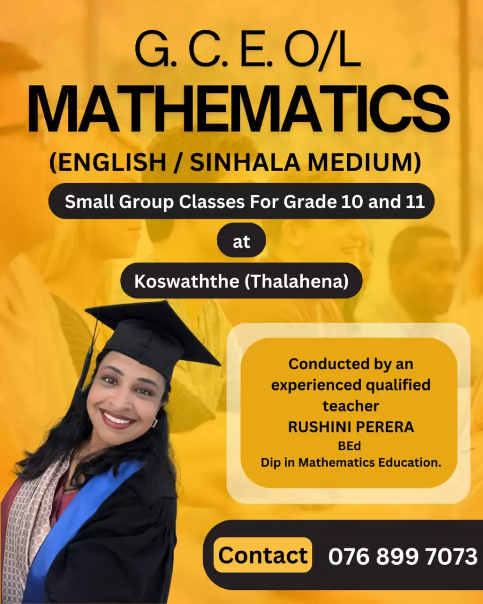 Mathematics O/L English and Sinhala medium
