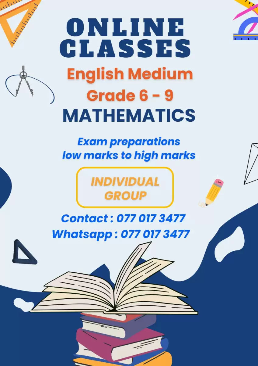 Mathematics Online Classes – English Medium 📚 Grades 6–9