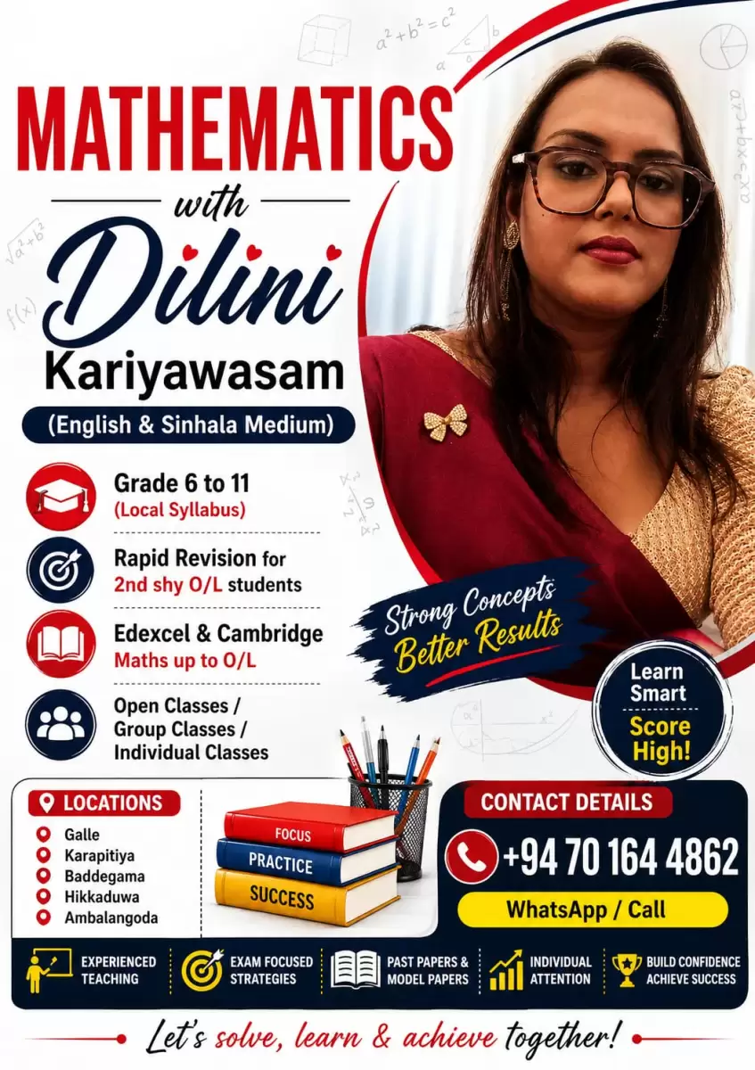 MATHEMATICS (Sinhala & English Medium) Grade 6 to 11 Local, Edexcel & Camebridge Maths