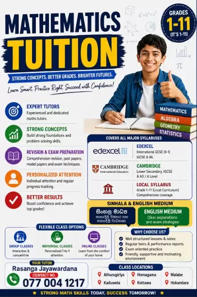 Mathematics Tuition- Grade 1-11