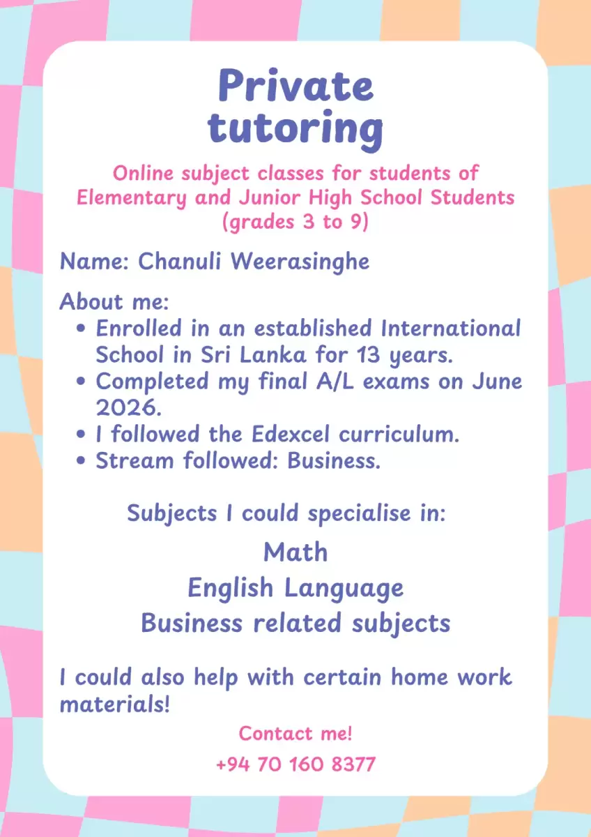Maths / English teacher