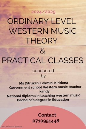 2023/2024 ORDINARY LEVEL WESTERN MUSIC THEORY & PRACTICAL CLASSES