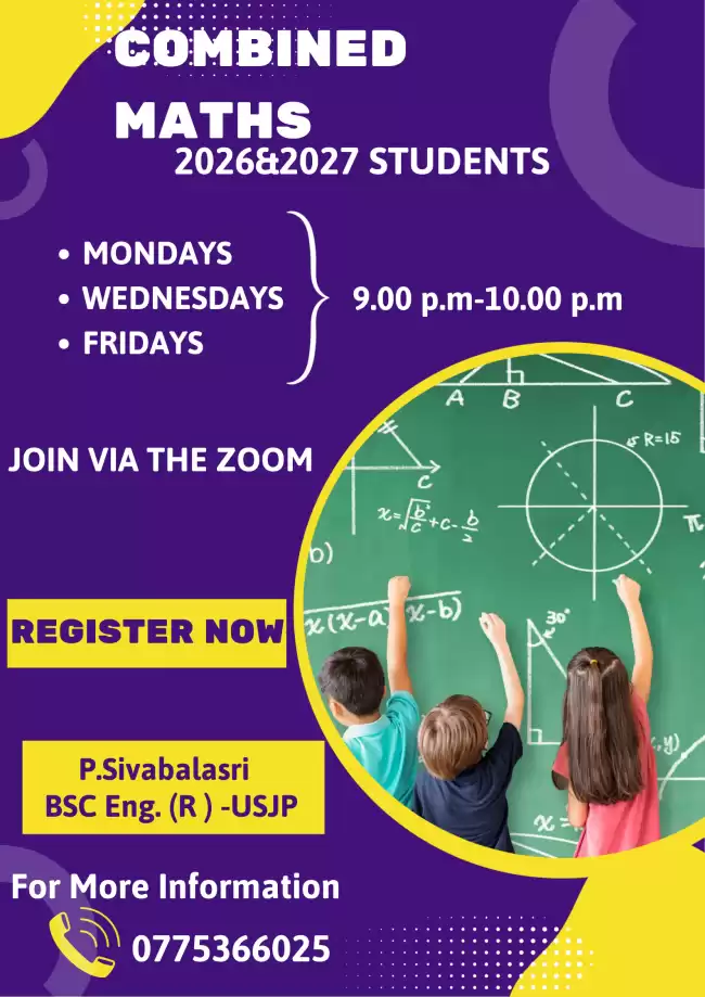 2026 & 2027 Combined Maths (English & Tamil Medium)