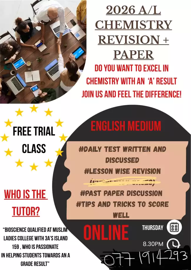 2026 AL chemistry paper class