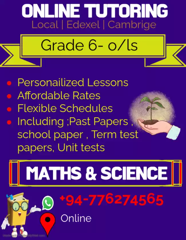 2026 o/ls science and maths online classes ( Grade 6 - o/l’s )Local | Edexel | Cambridge