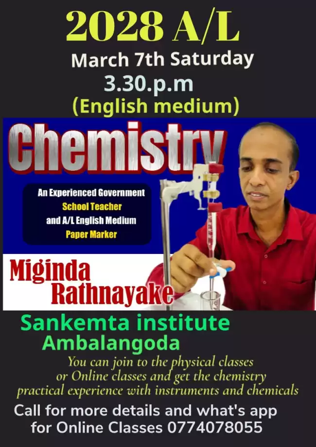 2028 Advanced Level English medium chemistry