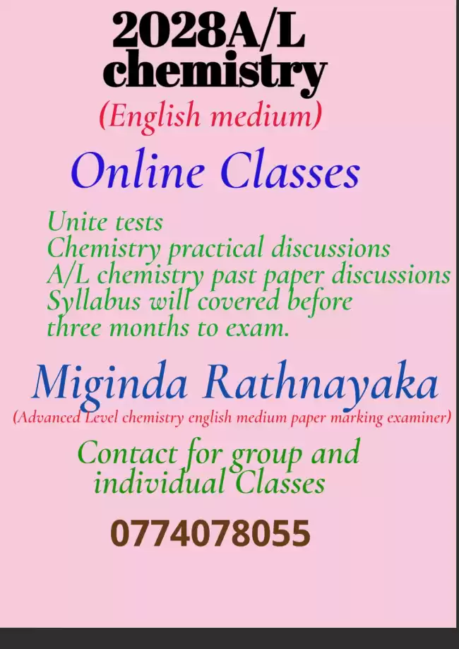 2028 Advanced Level English medium chemistry