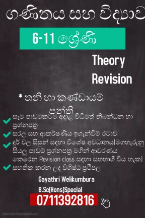 විද්‍යාව සහ ගණිතය (6-11 ශ්‍රේණි)සිංහල මාධ්‍ය -Theory/Revion