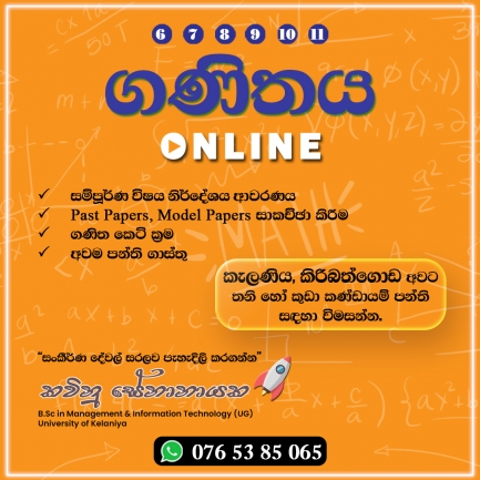 6-11 ශ්‍රේණි ගණිතය - තනි හෝ කුඩා කණ්ඩායම් පන්ති