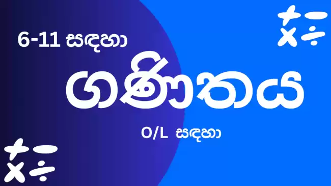 ගණිතය 6,7,8,9,10,11 ශ්‍රේණි සඳහා Online පන්ති අඩු ගාස්තුවකට