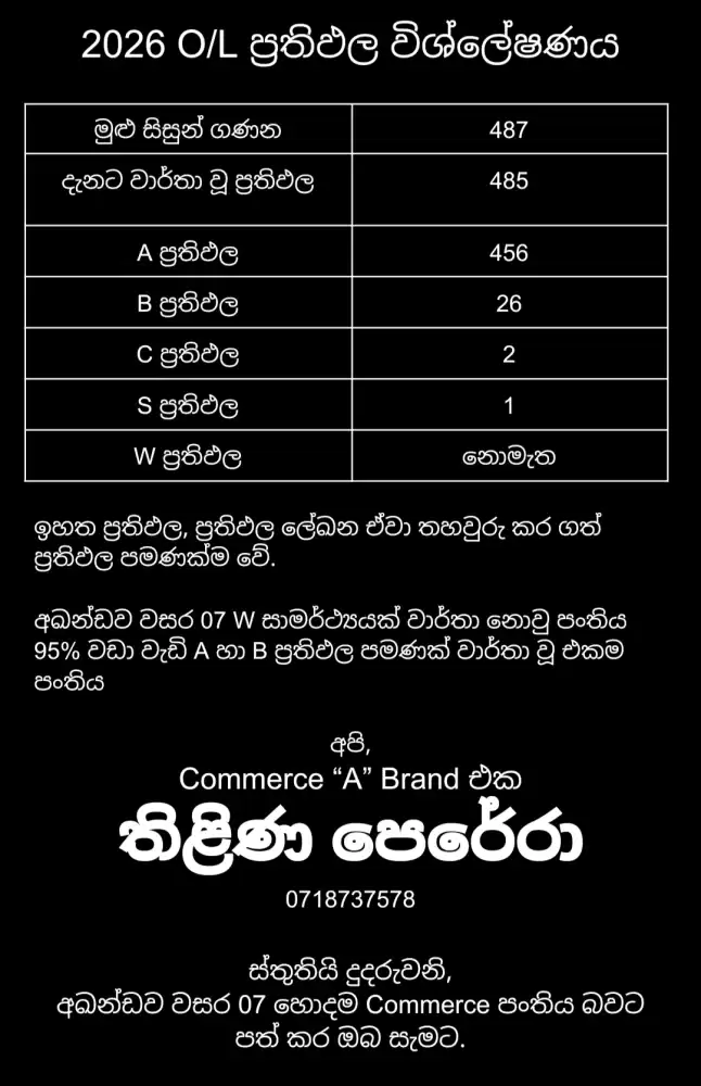 එන හැමෝම සමත් වෙන්න වැඩිම පිරිසක් 'A' ගන්න ලංකාවේ හොදම Commerce පංතිය