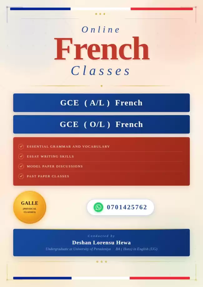 A/L and O/L French Online Classes