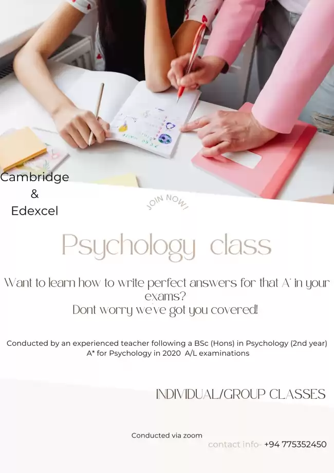 A/L and O/L PSYCHOLOGY CLASSES