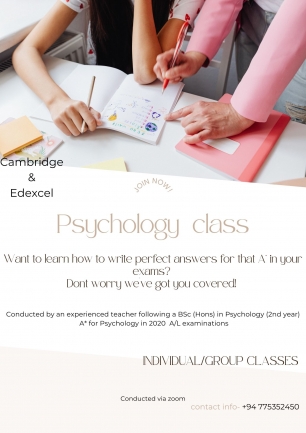 A/L and O/L Psychology classes for Cambridge and Edexcel