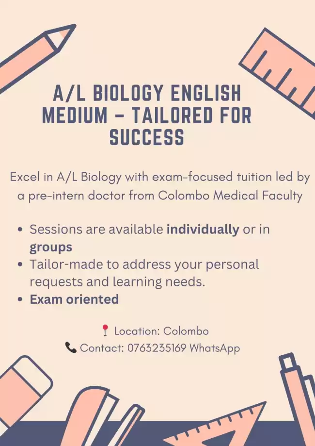 A/L BIOLOGY English medium