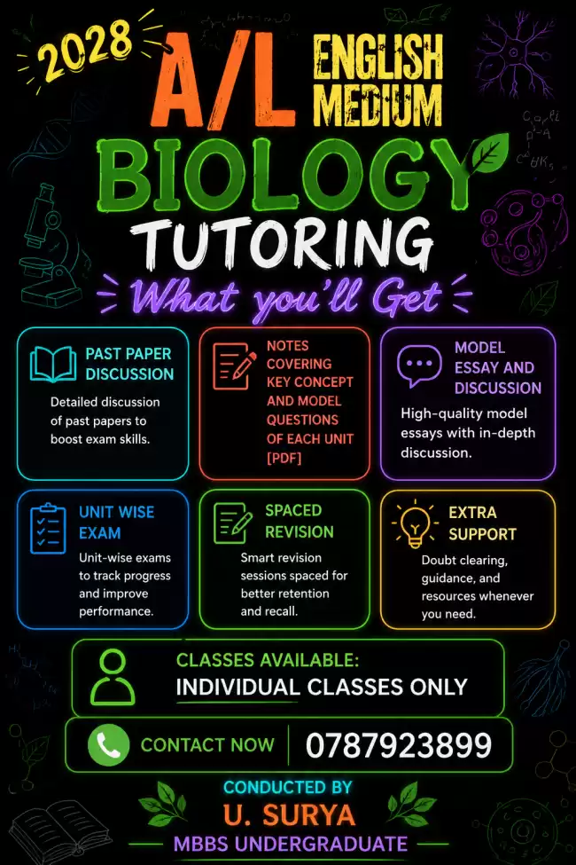 A/L biology individual class