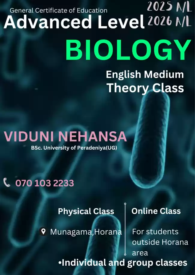 A/L Biology(local)- English medium