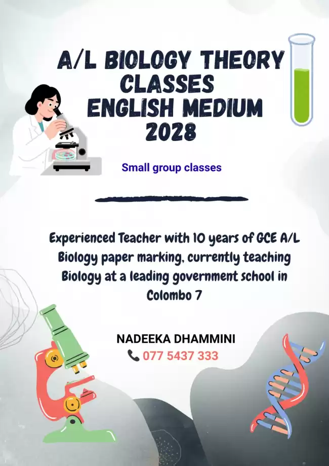A/L Biology Theory Classes – English Medium 2028