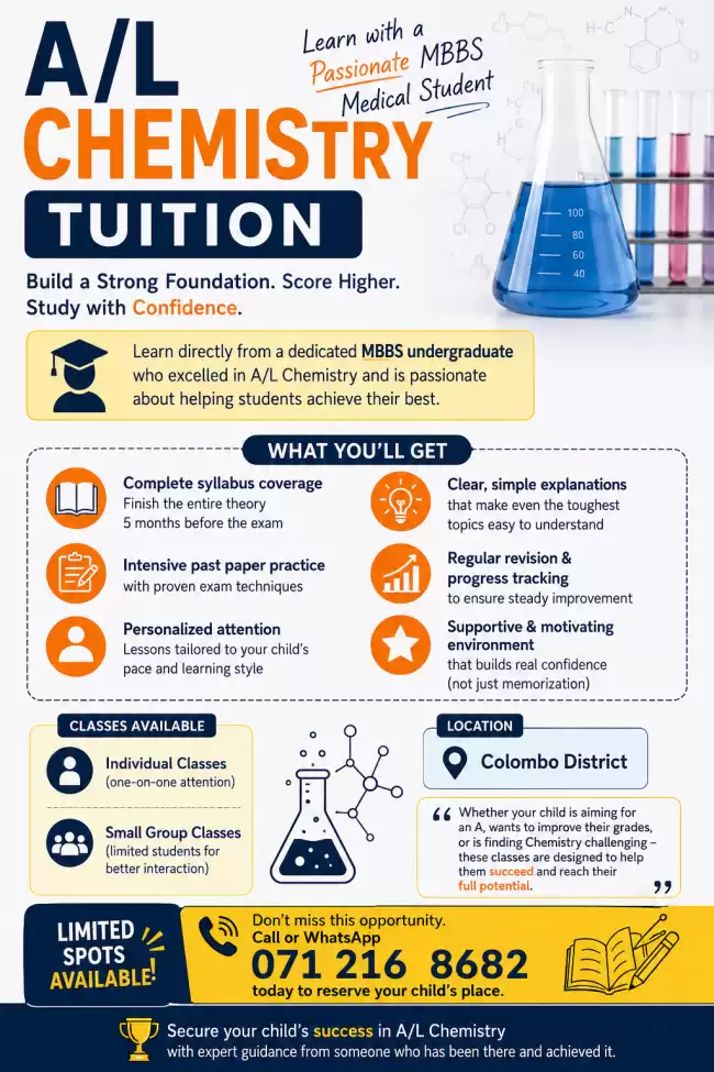 A/L Chemistry English medium.