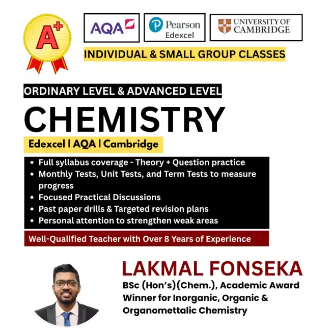 A/L Chemistry Exam-Focused Revision & Past Paper Practice Classes – Edexcel, AQA & Cambridge