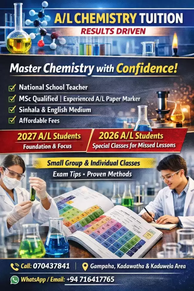 A/L CHEMISTRY TUTION