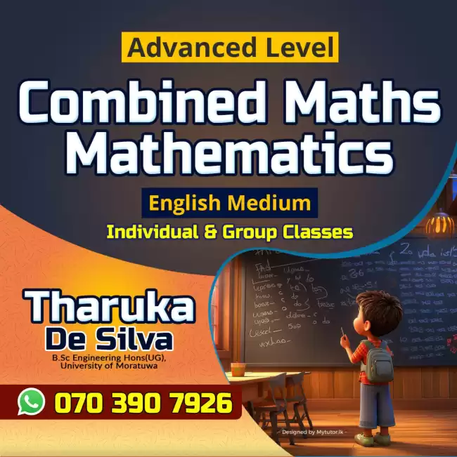 A/L COMBINED MATHS AND MATHS TUTOR(ENGLISH MEDIUM)