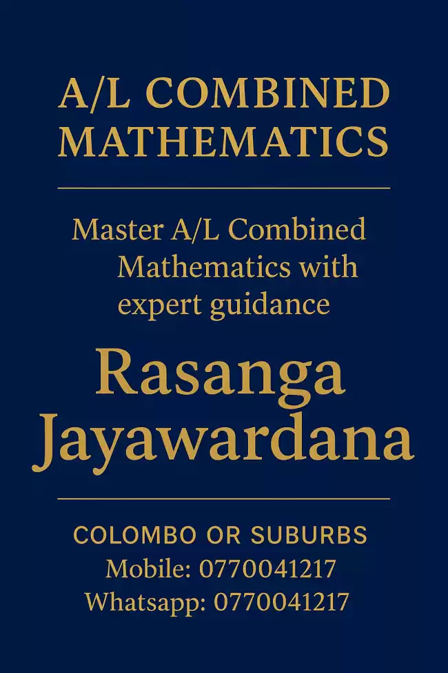 A/L Combined Maths/ English Or Sinhala Medium