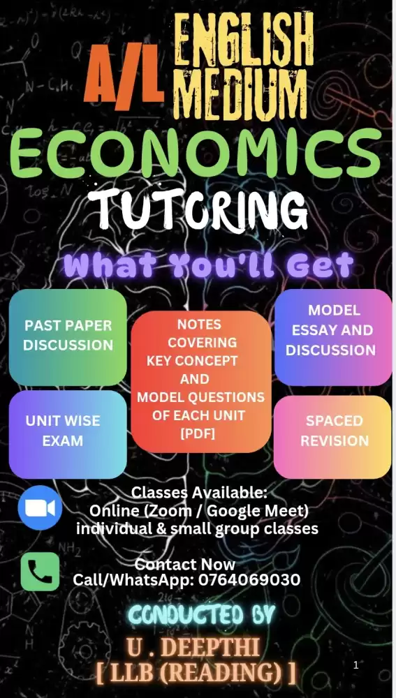 A/L Economics Tutoring
