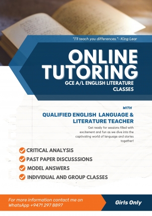 A/L English literature classes online