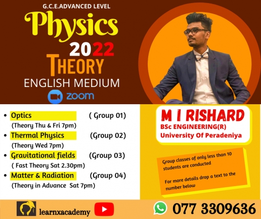 A/L Physics 2022 Theory(ENGLISH MEDIUM)