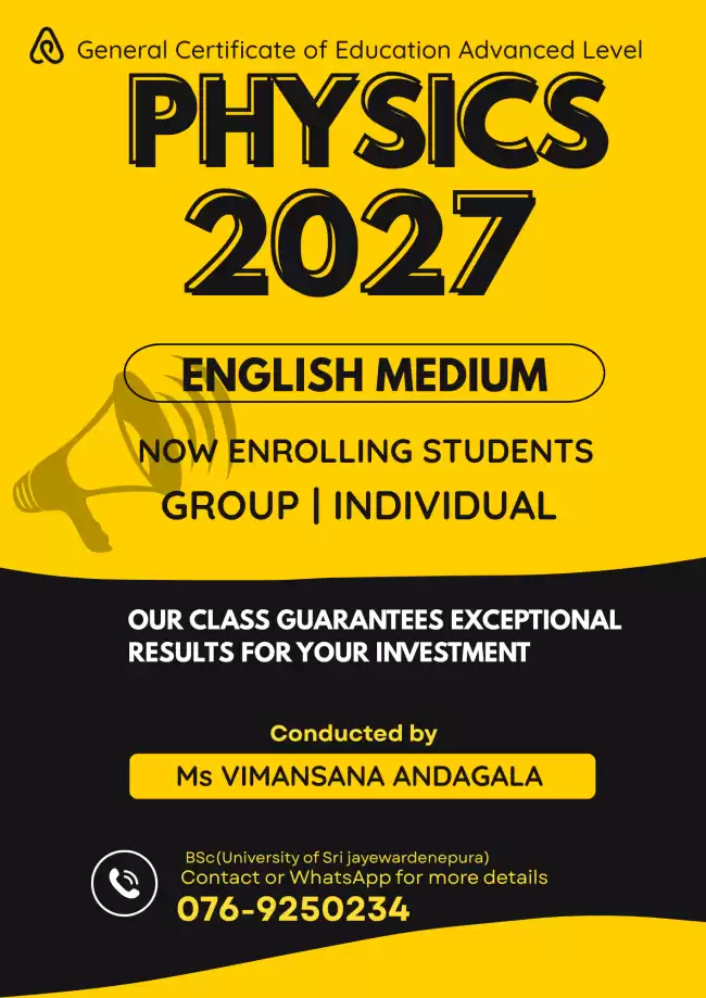 A/L PHYSICS English Medium 2027