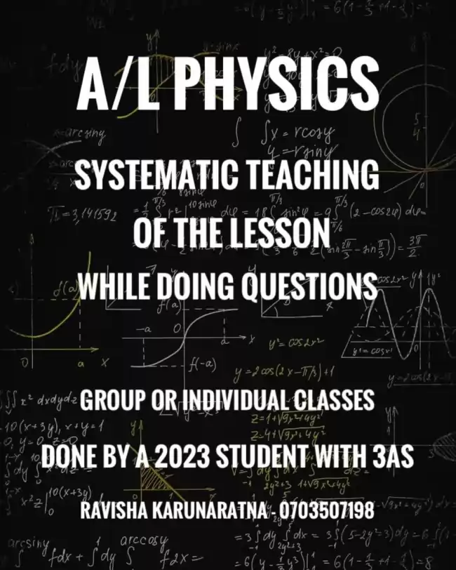 A/L physics English Medium tuition