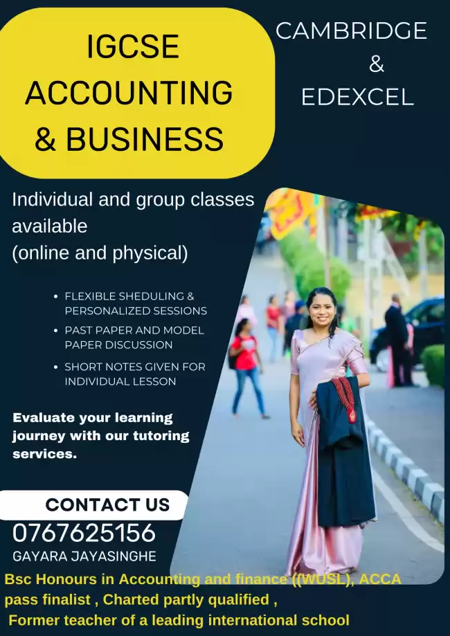 Accounting and Business classes for IGCSE