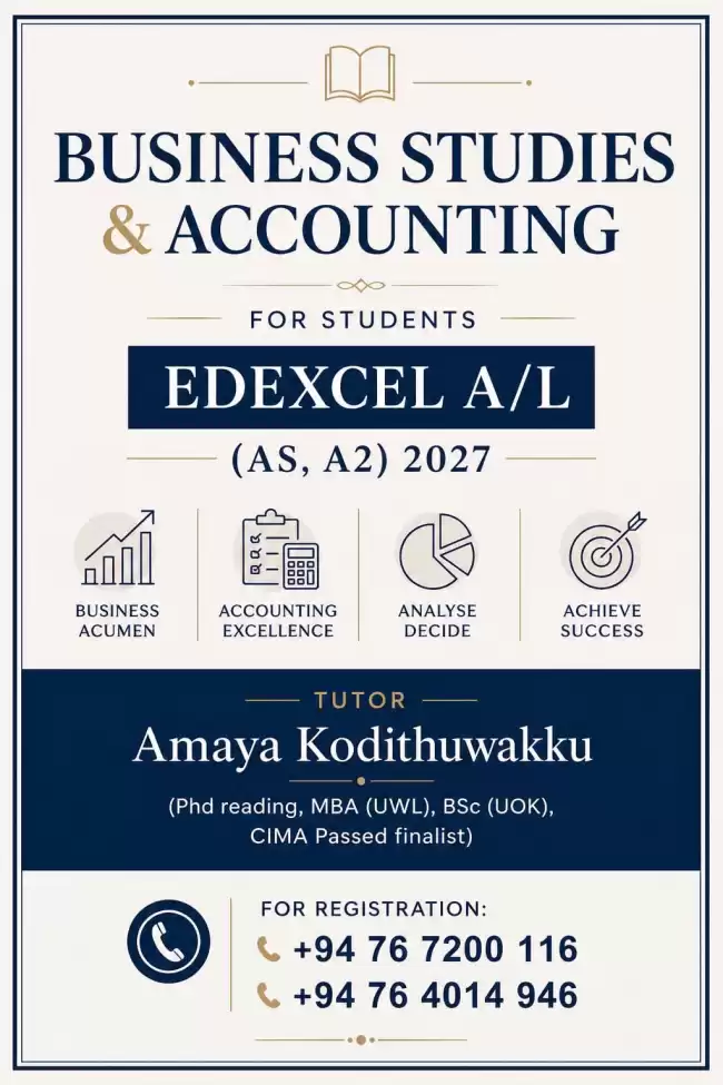 Accounting and Business Studies classes for Edexcel AS an A2